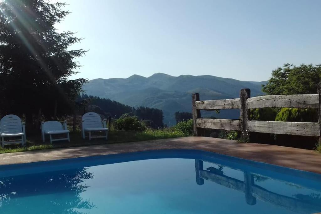 Caserio Vasco Con Piscina Y Barbacoa Orozko Extérieur photo